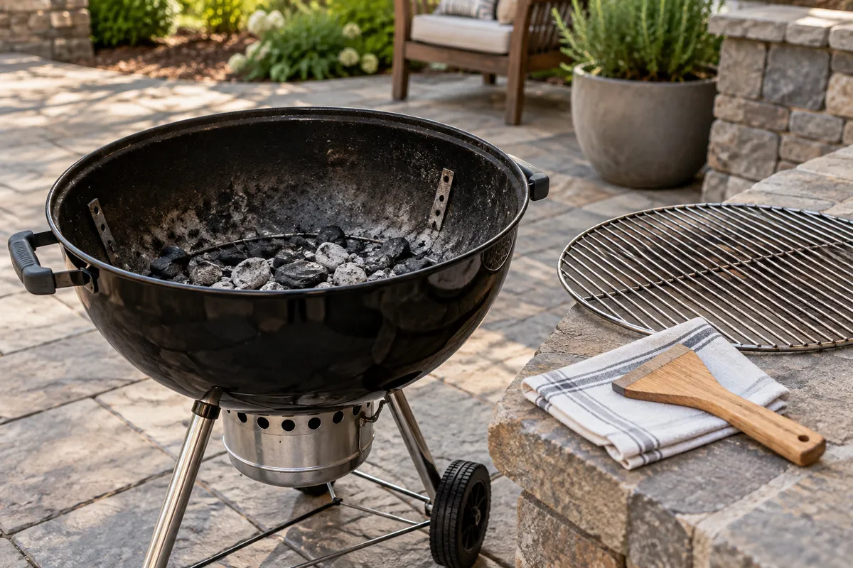 A cool grill prepared for maintenance — AI illustration