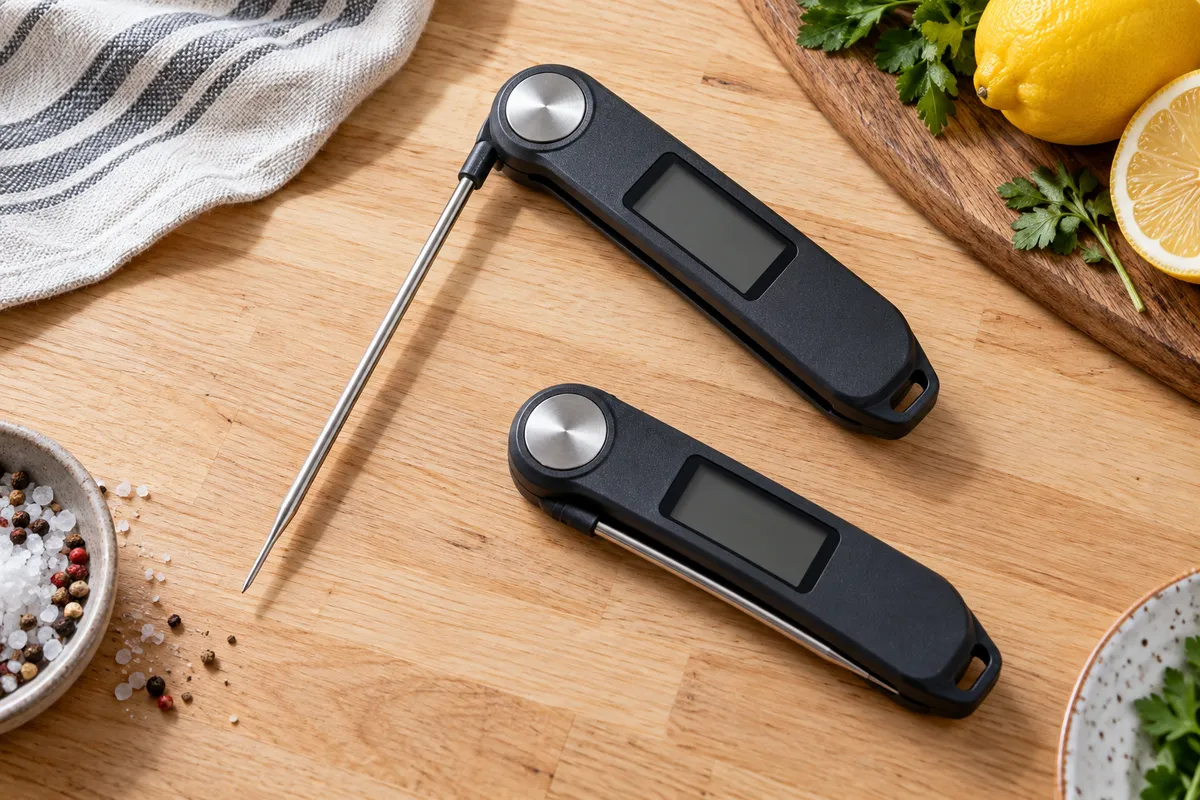 Generic folding food thermometers — AI illustration