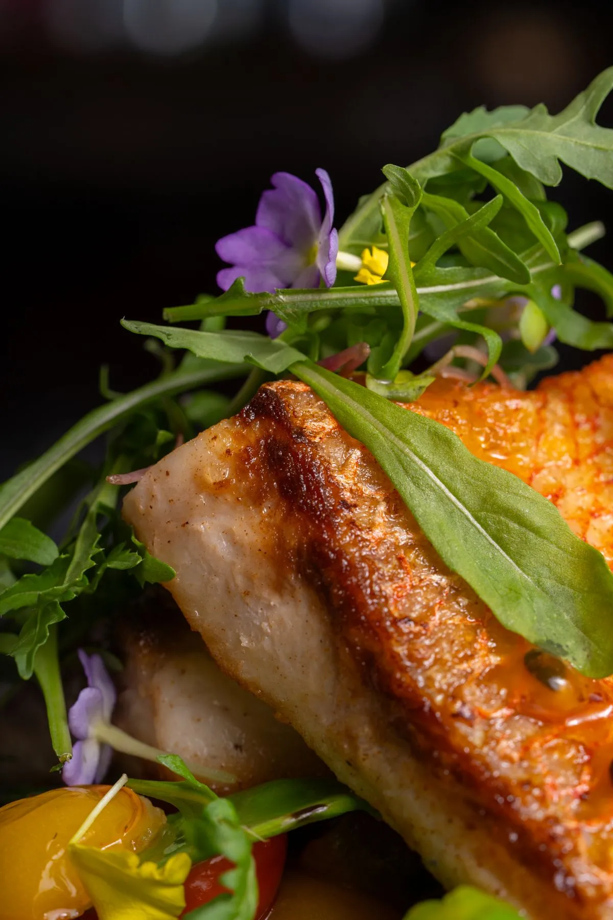 Grilled salmon with herbs and vegetables