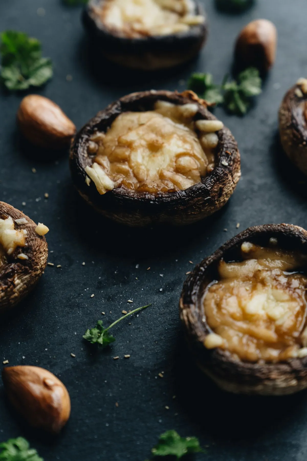 Cooked mushrooms with garlic