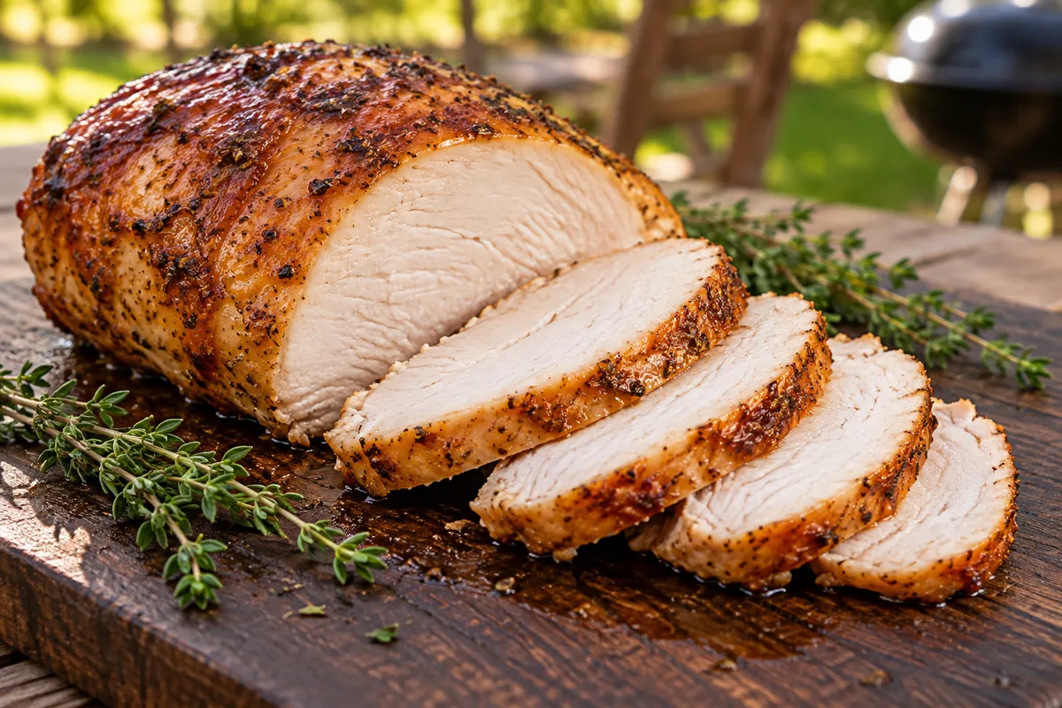 Sliced smoked turkey breast — AI illustration